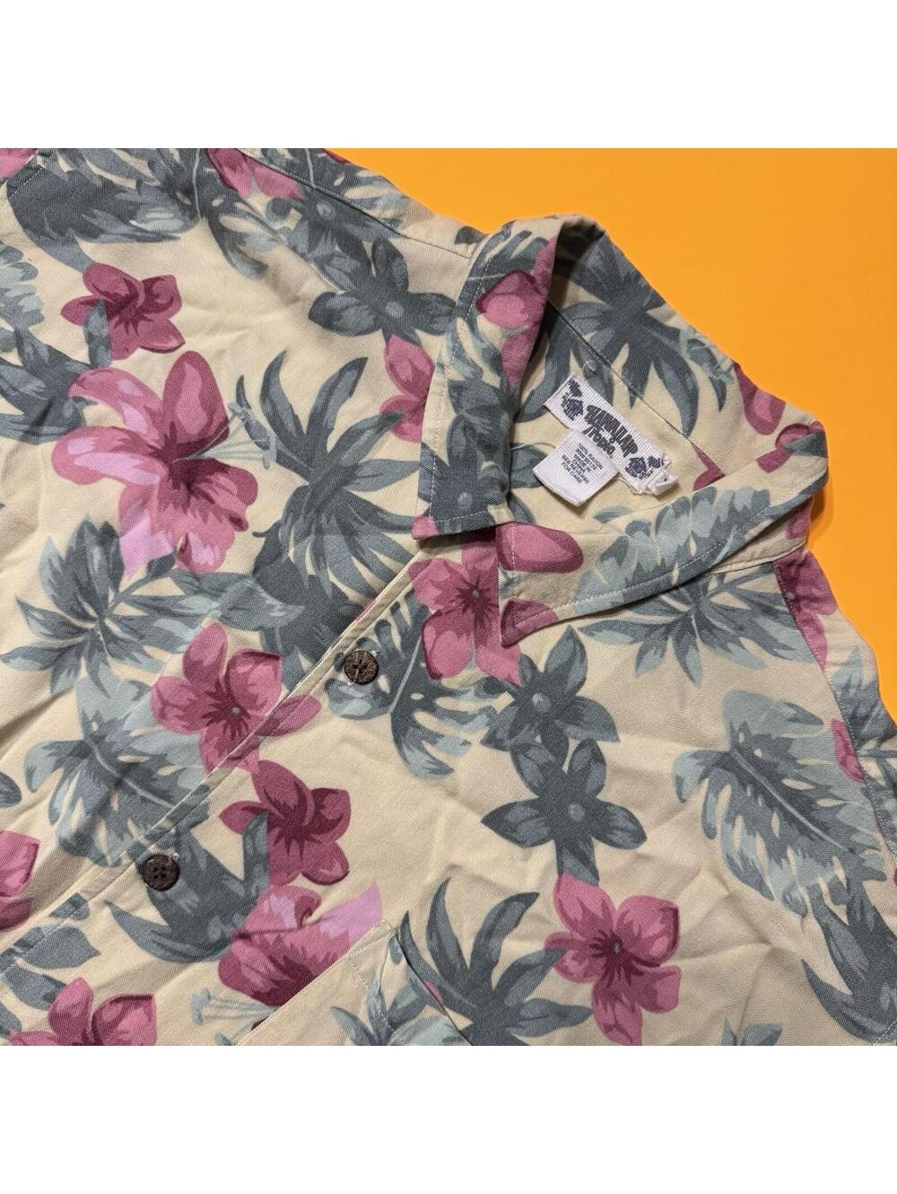 Hawaiian Tropic Golf 100% Rayon Short Sleeve Button Up Tropical Shirt Men’s XL